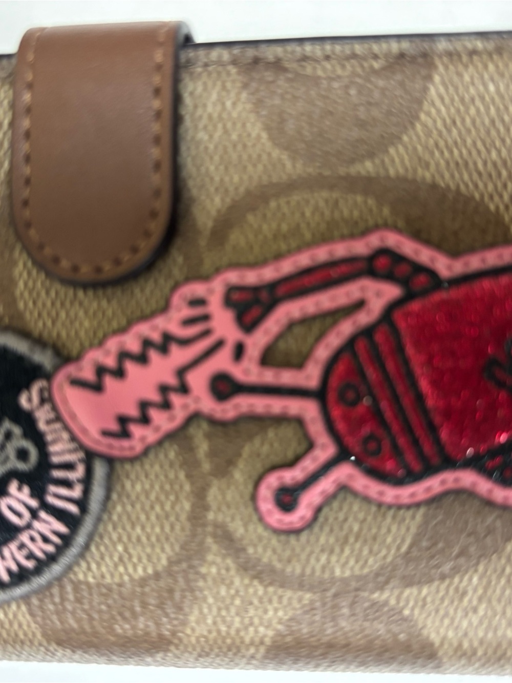 Coach x Keith Haring Brown Signature Canvas Phone Wallet Case - Picture 8 of 10